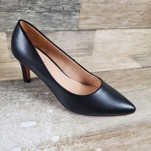 Journee Scylee Womens Dress Heels Size 7.5 M Black Pointed Toe Wide Width Pumps